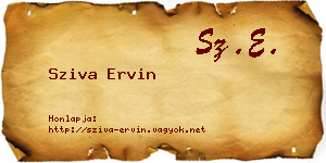 Sziva Ervin névjegykártya