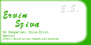 ervin sziva business card